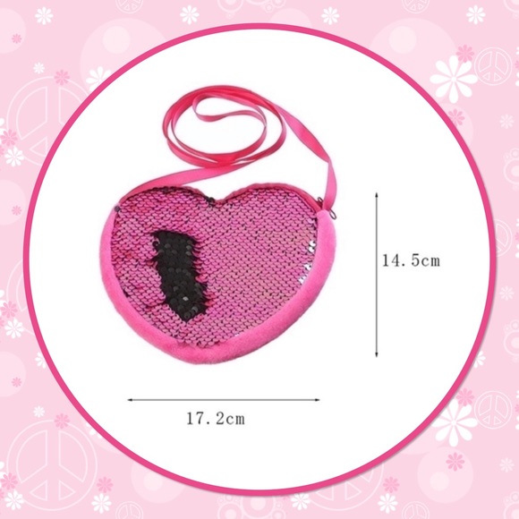🌸NEW🌸Girls Heart Shaped Rainbow Sequined Bag🌸 - Picture 3 of 4